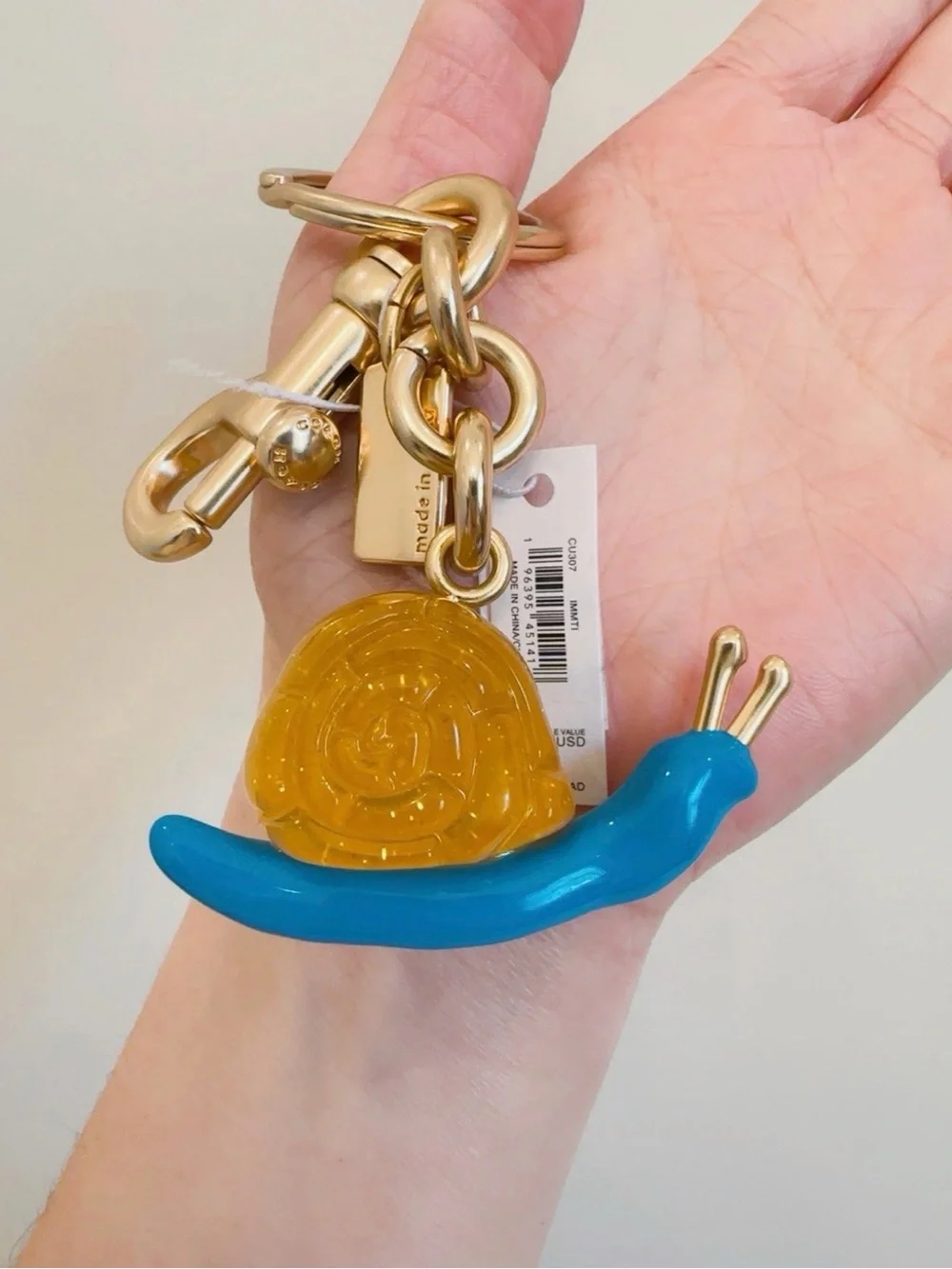 NWT COACH X OBSERVED BY US SNAIL KEY RING BAG CHARM Keychain CU307